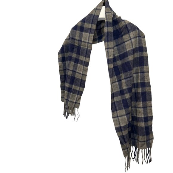 Lochmere Denim Marl Scottish 100% Cashmere blue gray plaid SOFT COZY LUX… - Picture 1 of 3